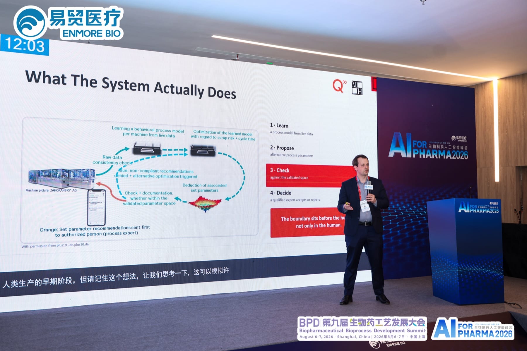 Martin Heitmann on stage at the AI session in Shanghai