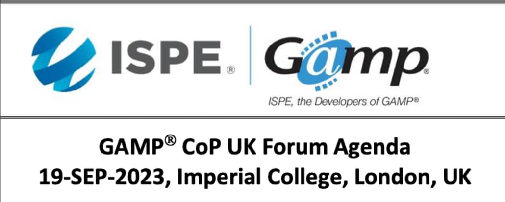 Event banner: QFINITY at the ISPE GAMP CoP UK Forum | September 19, 2023