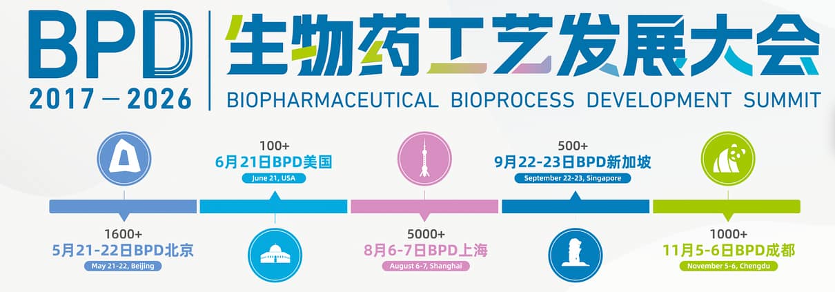 BPD Biopharmaceutical Bioprocess Development Summit - tour stops and dates across China, Singapore and the USA in 2026