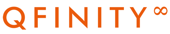 QFINITY Schriftzug orange QFINITY