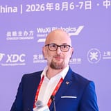 Oliver Herrmann at the lectern of the main conference of the Biopharmaceutical Bioprocess Development Summit in Shanghai